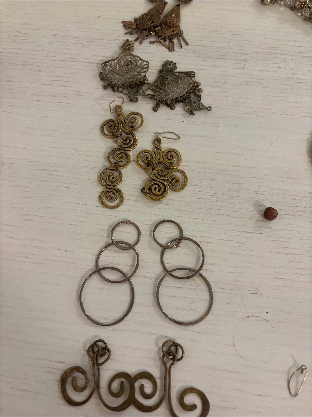 Vintage Swirl Statement Earrings - circle earrings are sterling silver